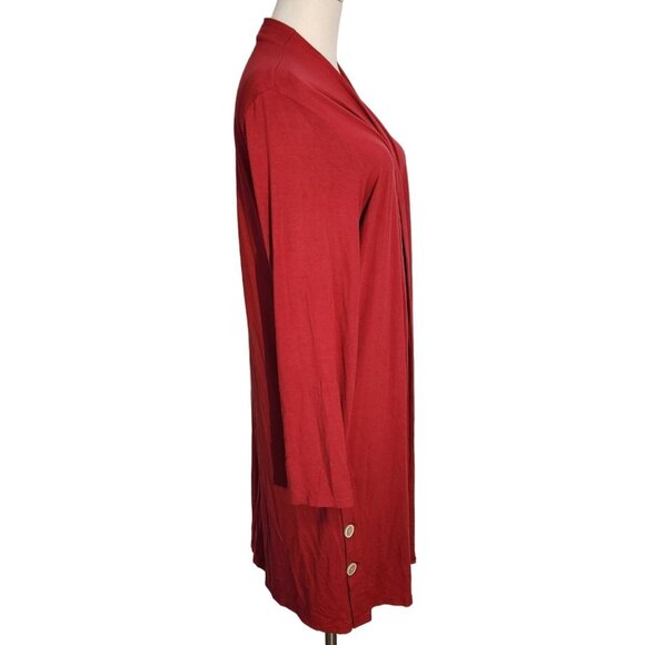 J Jill Wearever Collection Red Stretch Knit Cardigan Jacket Womens Size L - Picture 4 of 11